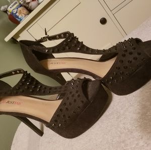 Black spike high heels
